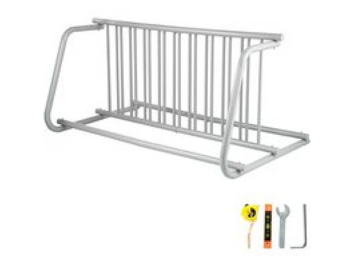 VEVOR 10 supports porte-vélos au sol, 150 cm de longueur, porte-vélos tout en acier, capacité de 10 vélos, support de rangement double face pour garages, rues, cours, événements de vélo