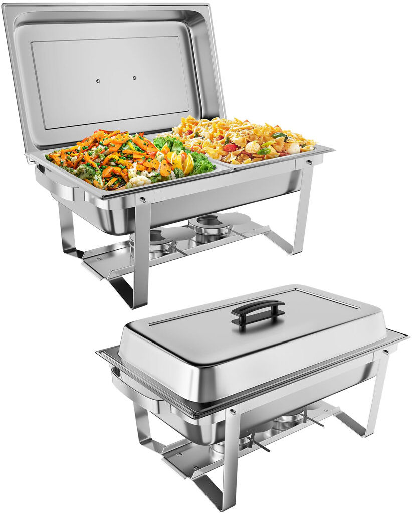 The Party Aisle Stainless Steel Divided Serving Dish Silver 62cm W X 40cm L X 23.5cm H
