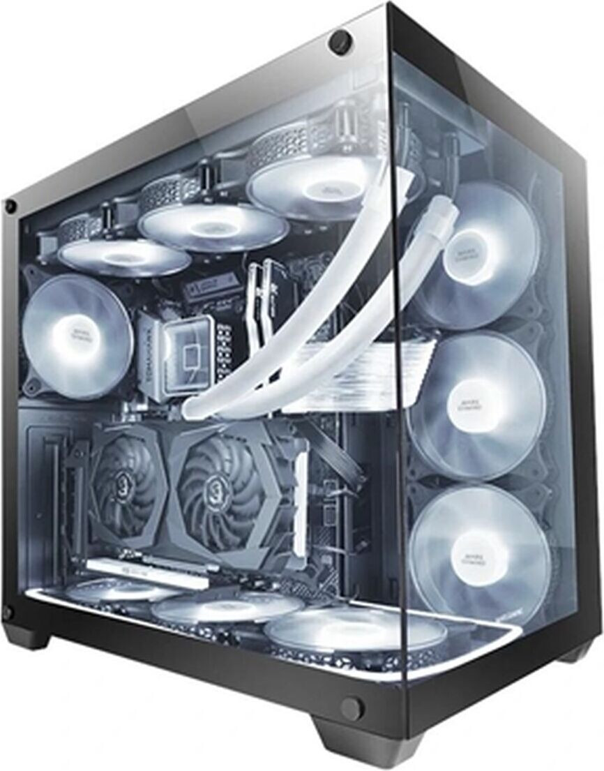 Mars Gaming MCV4 Tower Gaming PC Behuizing, Ondersteunt ATX, E-ATX, Micro ATX en Mini-ITX, 120 mm en 140 mm fans