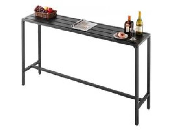 VEVOR Bartisch, 1600 x 375 x 980 mm, Bistrotisch, Stehtisch mit Metallgestell, rechteckige Esstische, Küchentisch, Tresentisch, Partytisch, Gartenmöbel für Balkon, Garten, Poolrand