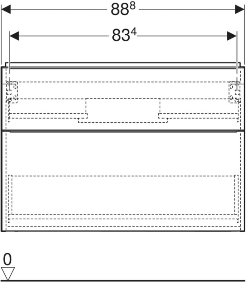 Geberit Waschtischunterschrank iCon 88,8x61,5x47,6cm, 2 L, sa hgl/Gr. sa ma (502305JL1)