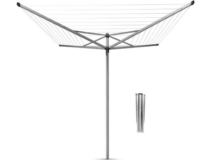 Brabantia Topspinner Droogmolen - 60 m - met Metalen Grondanker - Metallic Grey