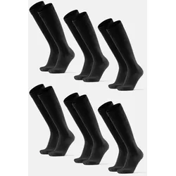 Bamboo Kniehohe Socken - 6-Pack - Schwarz - 39-42