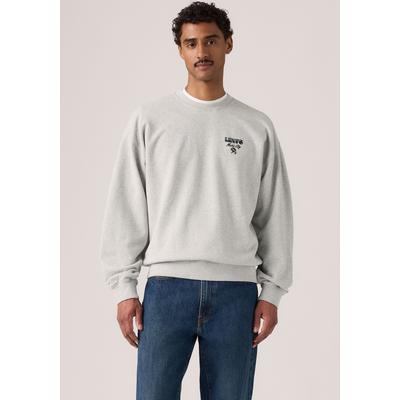Sweatshirt LEVI'S "SUNSET CREW", Herren, Gr. S, grau (light erdgrau french terry), Sweatware, Obermaterial: 100% Baumwolle, bedruckt, bequem hüftlang, Rundhals, angesetztes Bündchen, Sweatshirts Sweatshirt, Rückenteil mit plakativen Druck