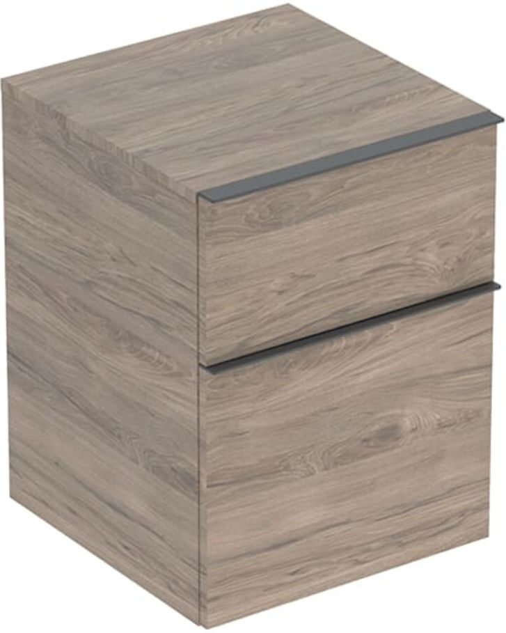 Geberit Seitenschrank iCon 45x60x47,6cm, 2 Laden, nuss/Griff la. ma (502315JR1)