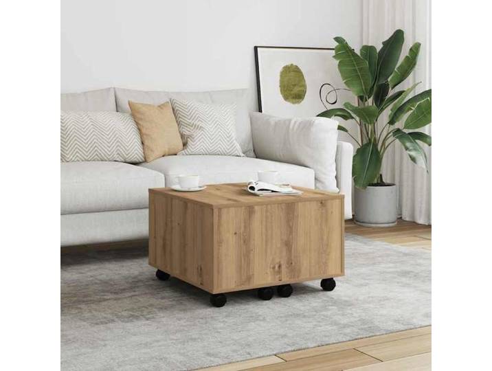 Table basse-Table Salon -Table d'appoint chêne artisanal 60x60x38 cm bois d'ingénierie 792017