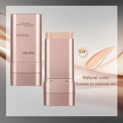 Inspired Finds Life Girls Double Ended Foundation Stick With Brush, Cream Concealer Coverage, Natural Long Wear Finish natural