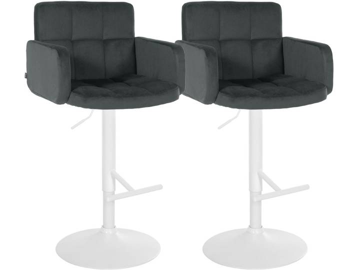 CLP Barhocker Los Angeles (Set, 2er), Samtbezug, höhenverstellbar, drehbar