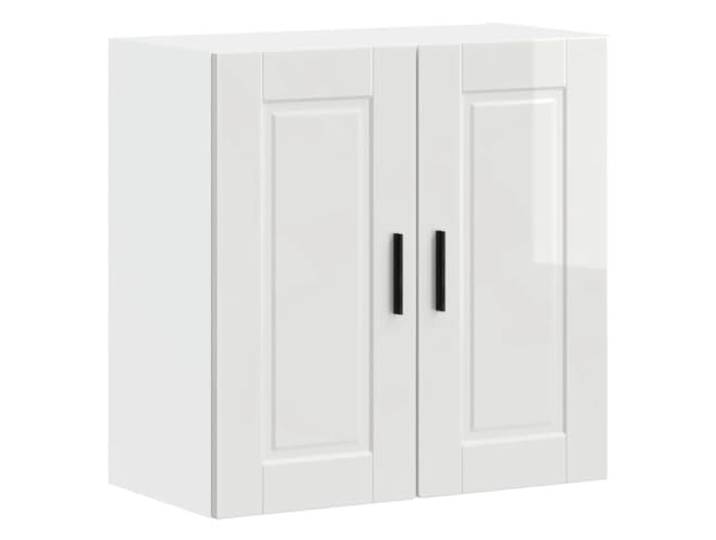 Helloshop26 02_0050364 Wandschrank für die Küche, modernes Design, 60 x 31 x 60 cm, glänzendes Finish, aus Holz, Weiß