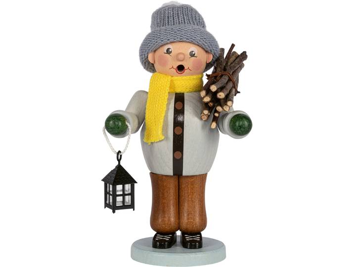 Räuchermännchen SAICO ORIGINAL Winterkind , braun (grau), H:21cm L:11,5cm T:10cm, Holz, Räucherdeko, Räuchermännchen, BxHxT: 11,5x21x10 cm