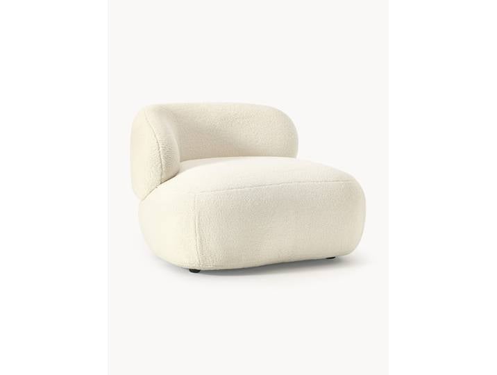 Fauteuil lounge en tissu peluche Alba