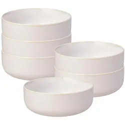 Villeroy & Boch Schale Crafted Cotton 15.8 cm, 6 Stück, Weiss, Schüssel + Schale, Weiss