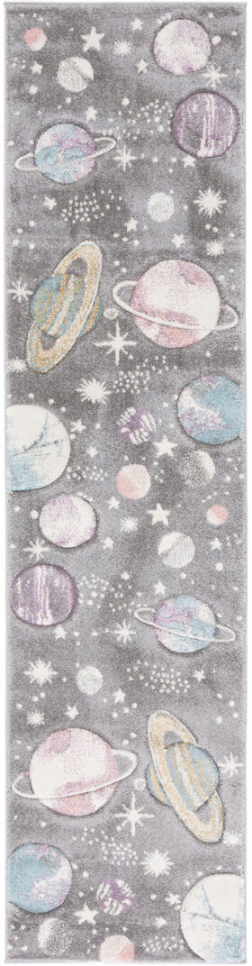Isabelle & Max Carousel Kids Space Area Rug In Grey / Lavender Grey;Lavender Runner 61 x 244 cm