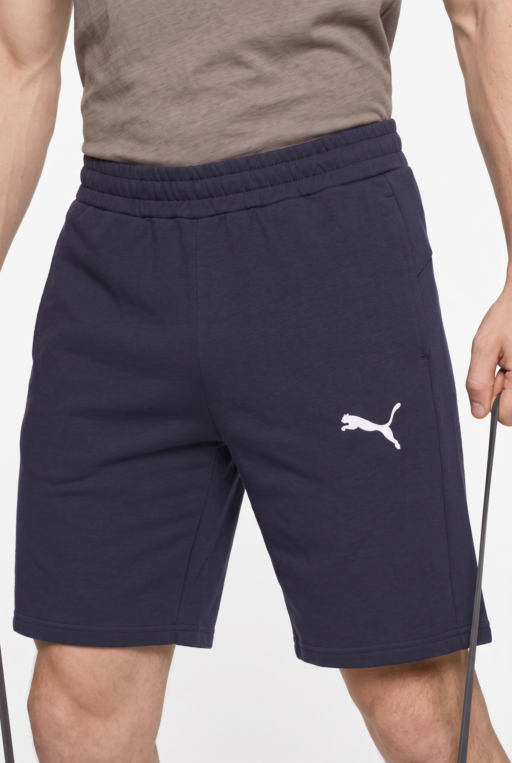 Trainingsshorts PUMA "TEAMGOAL CASUALS SHORTS", Damen, Gr. S, N-Gr, blau (puma navy, puma weiß), Sweatware, Obermaterial: 100% Baumwolle, unifarben, regular fit kniefrei, Hosen Trainingsshorts, aus Baumwolle und Polyester, Sweatware-Material, kniefrei pum