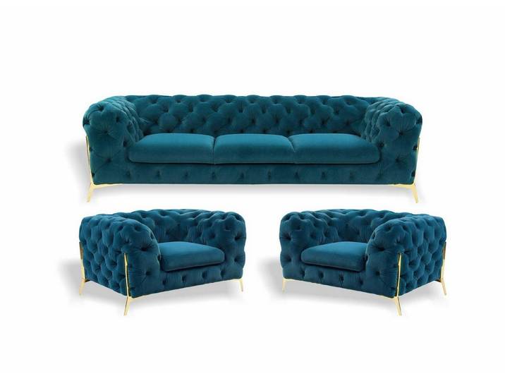 Xlmoebel Chesterfield-Sofa Elegantes Chesterfield Sofa mit hochwertigem Stoffbezug, Sofa, Hergestellt in Europa