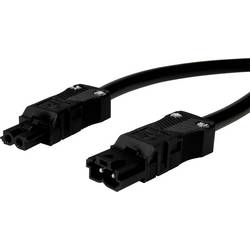 Adels-Contact 92876230 Netz-Anschlusskabel Netz-Stecker - Netz-Buchse Gesamtpolzahl: 2 Schwarz 3.00 m 25 St.