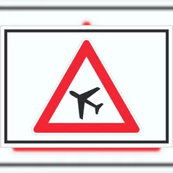 HB-Druck Aufkleber Achtung Flugbetrieb Symbol A0 (841x1189mm)