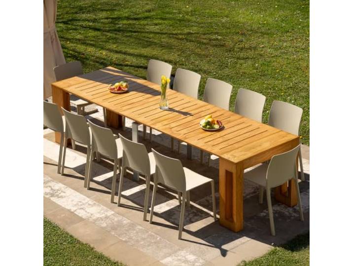 MOBILI FIVER, Ausziehbare Konsolentisch mit integriertem Verlängerungsfach Easy, 45(305) x90 cm, in Teak Farbe, Made In Italy
