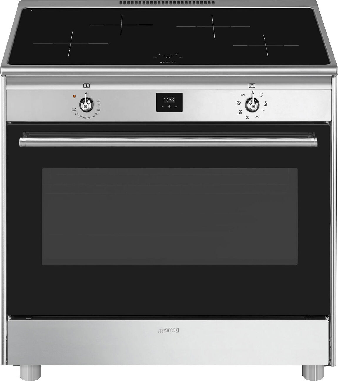 SMEG Cg90cixt Cucina 4 Fuochi A Induzione Con Forno Elettrico Ventilato 90x60 Cm Classe A Colore Inox - Cg90cixt