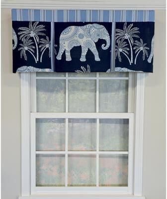 RLF Home White Elephant Pleated Valance