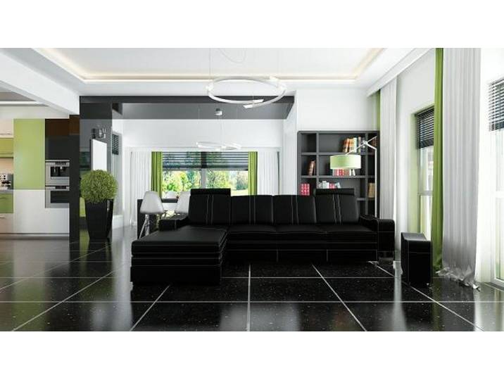 JVmoebel Ecksofa Moderne Leder-Eckcouch mit hochwertiger Polsterung und Kissen, Made in Europa