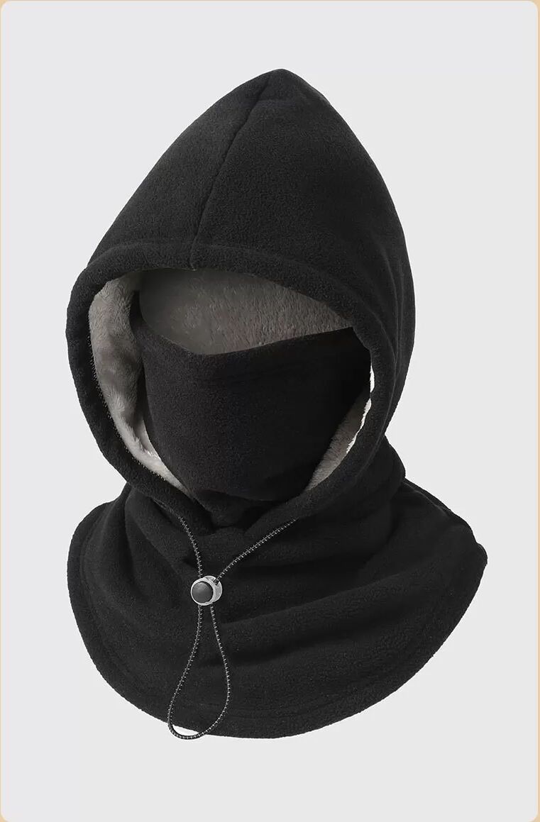 INF Cagoule de ski d'hiver en polaire 3 en 1 Le noir