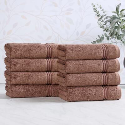 Superior Heritage Egyptian Cotton Absorbent Hand Towel Set of 8