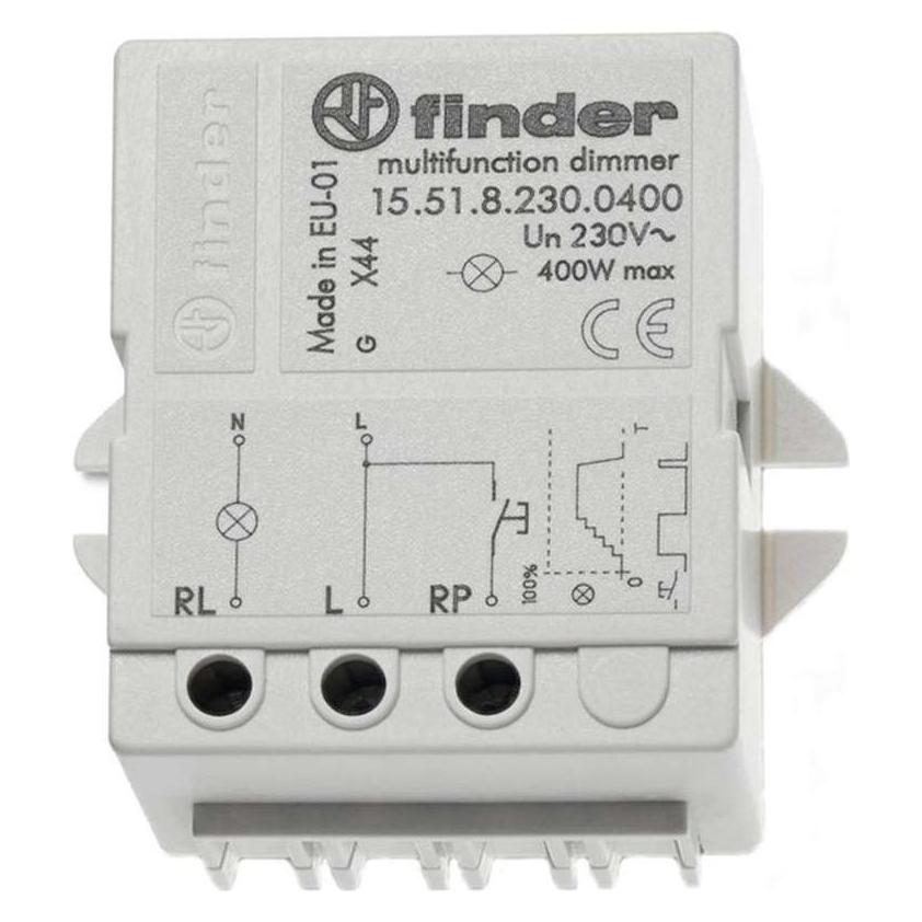 Finder Stromstoßschalter mit Dimmer, Serie 15.51.8.230 15.51.8.230.0400 230 V/AC 1 Schließer/Dimmer 230 V/ (15.51.8.230.0400)