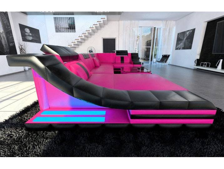 Wohnlandschaft Turino U-Form in Leder