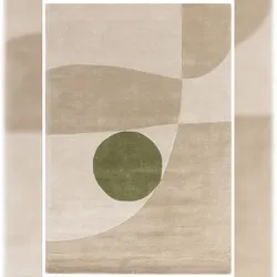 Wollteppich Handgetuftet | 120x170cm, 1,2cm Florhöhe | Neutralen Erdtönen (Beige, Taupe, Grün) | Geometrisch Abstrakt | ELAN-Maas | Kadima Design