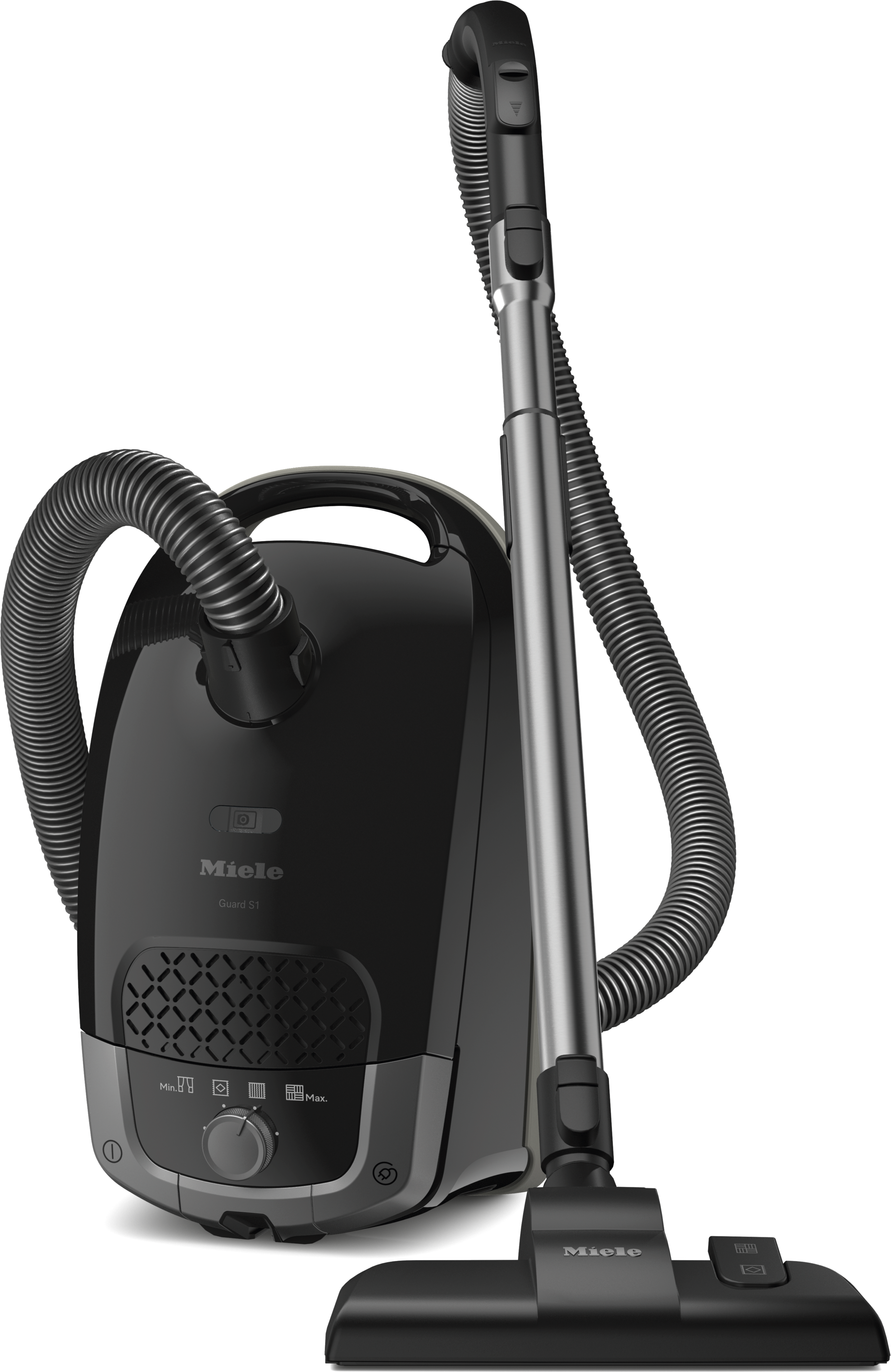 Miele Bodenstaubsauger "Guard S1, Nachfolger Classic C1 PowerLine, ComfortFit", schwarz (obsidianschwarz), B:42,5cm H:23cm T:24,5cm, Bodenstaubsauger, AirClean Filter, 10 m Aktionsradius, kompaktes Design, Bodenstaubsauger, Topseller