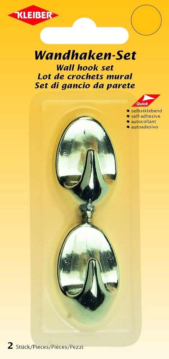 Zelfklevende Wandhaken Set 2 Stuks Zilver