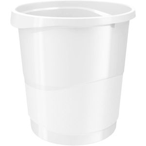 Esselte Papierkorb 623945 Vivida, weiß, rund, aus Kunststoff, 14 Liter
