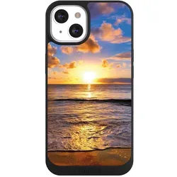 Nivocase Handyhülle für Apple iPhone 13 Hülle NIVOpure Case Schwarz Meer Sonnenuntergang Strand (Apple iPhone 13), Smartphone Hülle, Schwarz