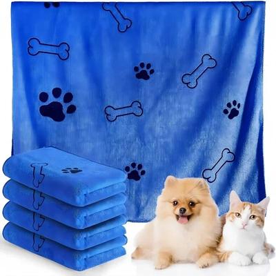 Uplifted Finds Quick Dry Microfiber Pet Bath Towel For Dogs And Cats blue