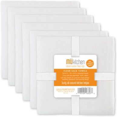 Flour Sack - Set of 6 Towels by Mu Kitchen in White White