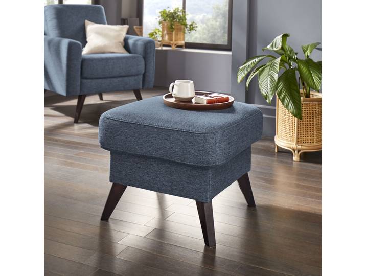 Hocker EXXPO - SOFA FASHION Samso , blau (denim), B:57cm H:47cm T:57cm, Hocker, Hocker