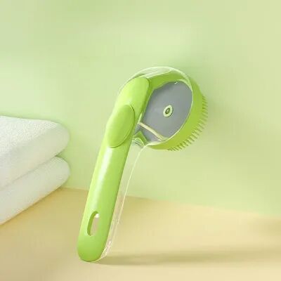 Happy Pet Pantry Silicone Pet Bath Brush Massage Scrubber For Dogs & Cats Gentle Grooming Tool green