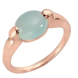 Jamelli Ring Silber 925 rosé-vergoldet mit echtem Paraiba Chalcedon 10x8mm