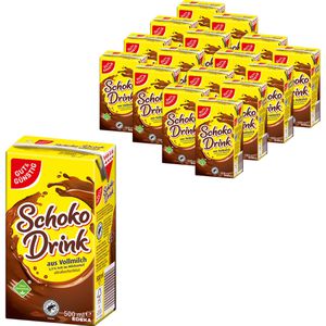 Gut&Günstig Milchdrink Schoko-Drink, im Trinkpäckchen, 3,5% Fettgehalt, 16x 500 ml