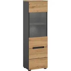 Vitrine CANU Eiche, Grau