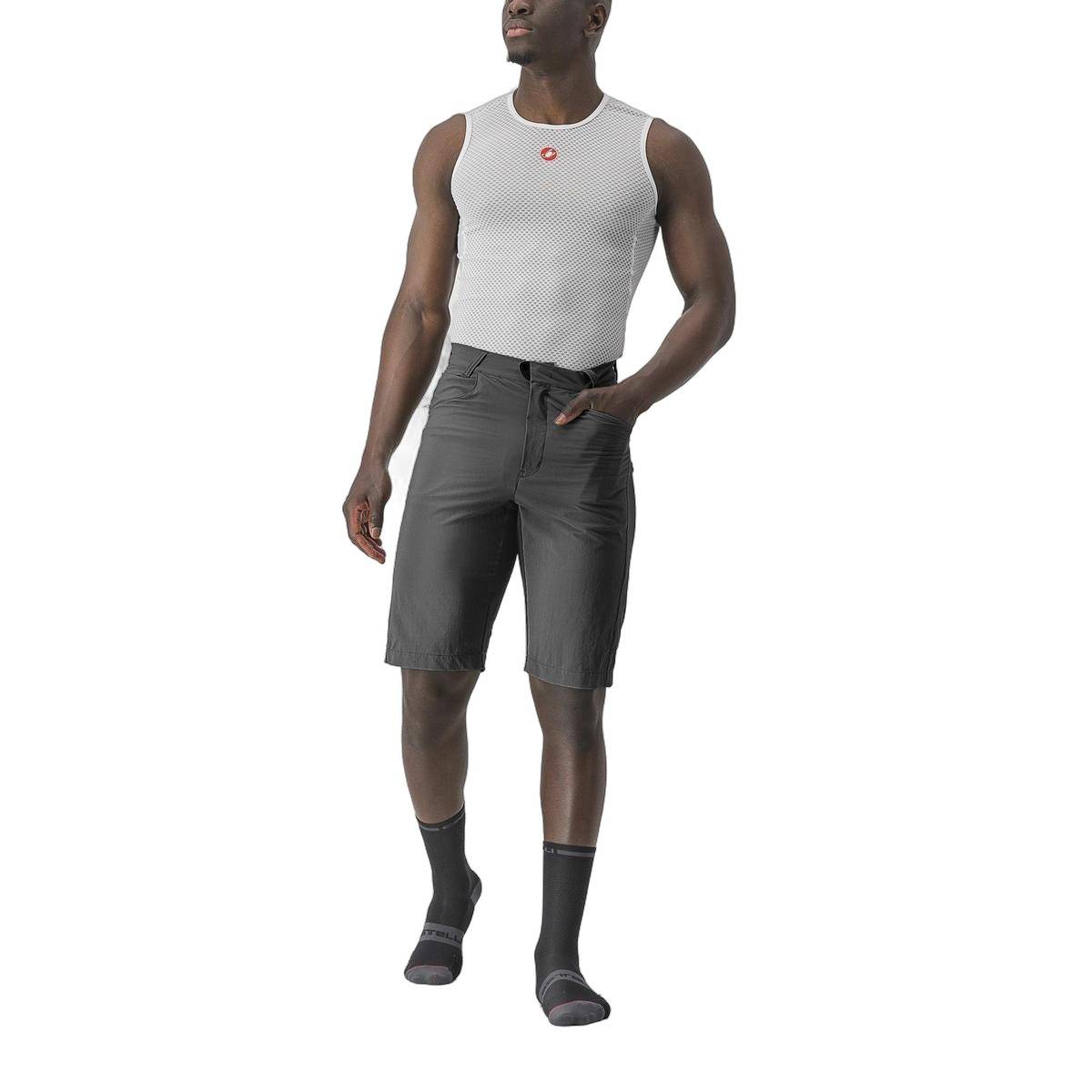 Bermuda Castelli Unlimited Baggy Cinza Escuro Preto, Tamanho XXL Homem