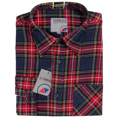 Flanellhemd TERRAX WORKWEAR "Flanellhemd 105 cm", Herren, Gr. 43, EURO, rot, Obermaterial: 100% Baumwolle CO., Hemden