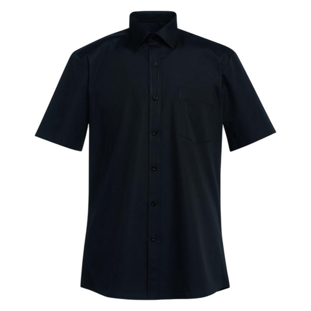 Brook Taverner Heren Vesta Shirt Met Korte Mouwen (Zwart)