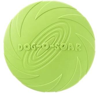 Inspired Finds Interactive Silicone Flying Disc Dog Toy For Fetch & Puppy Training green 5.91 In
