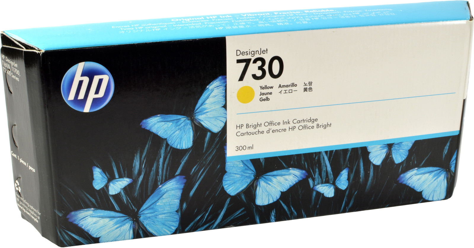 HP 730 DNJ Geel Pigment Inkt Cartridge 300 ml