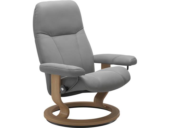 Relaxsessel, Leder BATICK, Grau (Wild Dove), 76×100×71 cm, Classic Base, Stressless