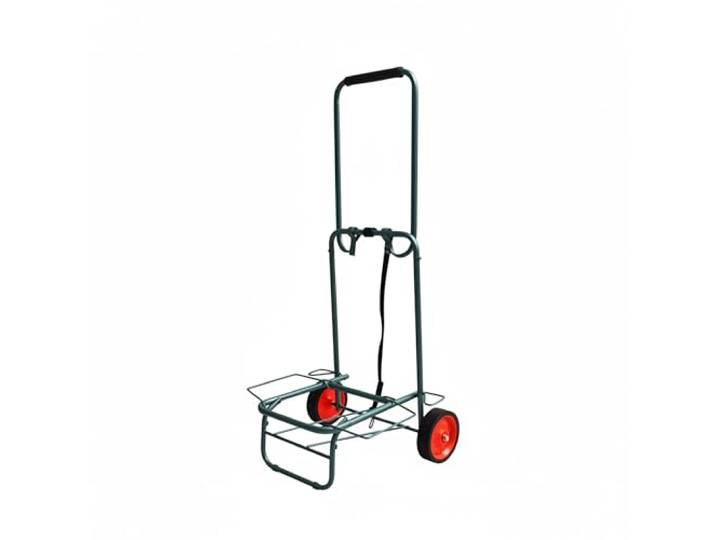 Relaxdays Chariot de transport pliable\, poignée rembourrée\, vert 2 roues caoutchouc\, sangles\, jusqu'à 35 kg