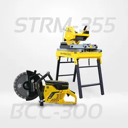 BAMATO Profi-Trennset: Stationäre Steinsäge STRM-355 mit kugelgelagertem Rolltis...