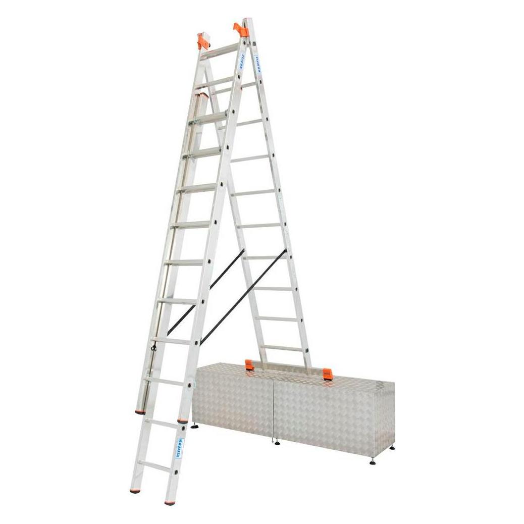 Krause Vielzweckleiter MONTO Tribilo alu 3x 10 Sprossen, H: 300,0 cm (Mehrzweckleiter, 49 cm) (KE129765)